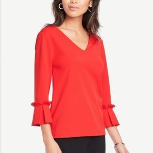 Ann Taylor Factory | Pleated Cuff Sleeve Blouse
